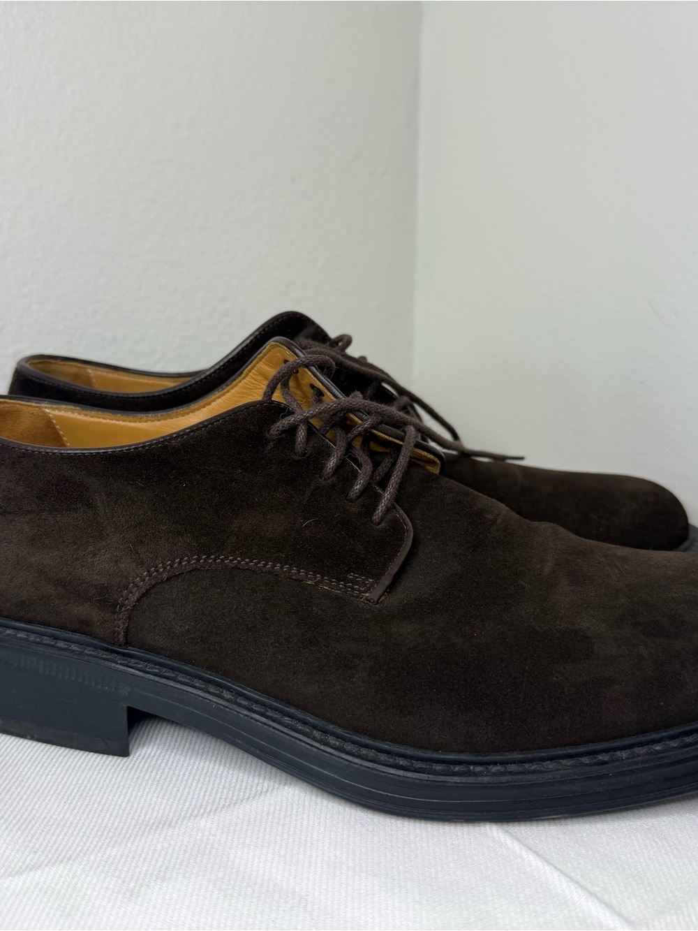 Coach Men's Brown Suede Lace-Up Oxford Shoes